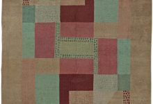 Early 20th Century <mark class='searchwp-highlight'>Art Deco</mark> Beige, Green, Pink and Maroon Handmade Wool Rug BB5413