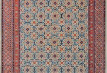 Early 20th Century Samarkand (Khotan) Handmade Rug in Red, Beige and Blue BB5799