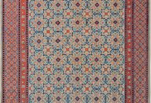 Early 20th Century Samarkand (Khotan) Handmade Rug in Red, Beige and Blue BB5799