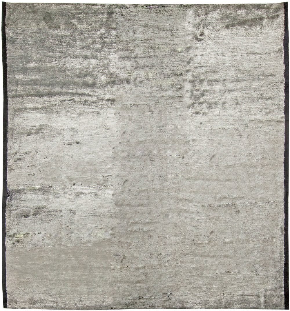Doris Leslie Blau Collection High-quality Contemporary White Handmade Silk Rug N10983