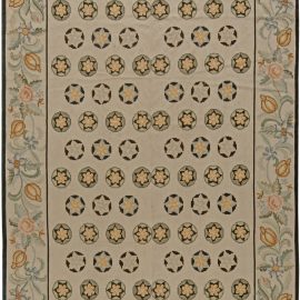 Doris Leslie Blau Collection Floral Bessarabian Green, Yellow, Black, Beige Rug N11028