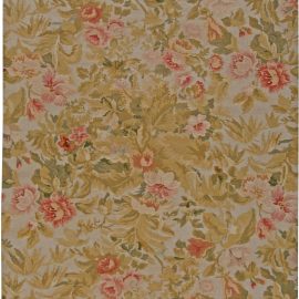 Traditional-Style Bessarabian Floral Light Beige Handmade Wool Rug “Roseto” N11029