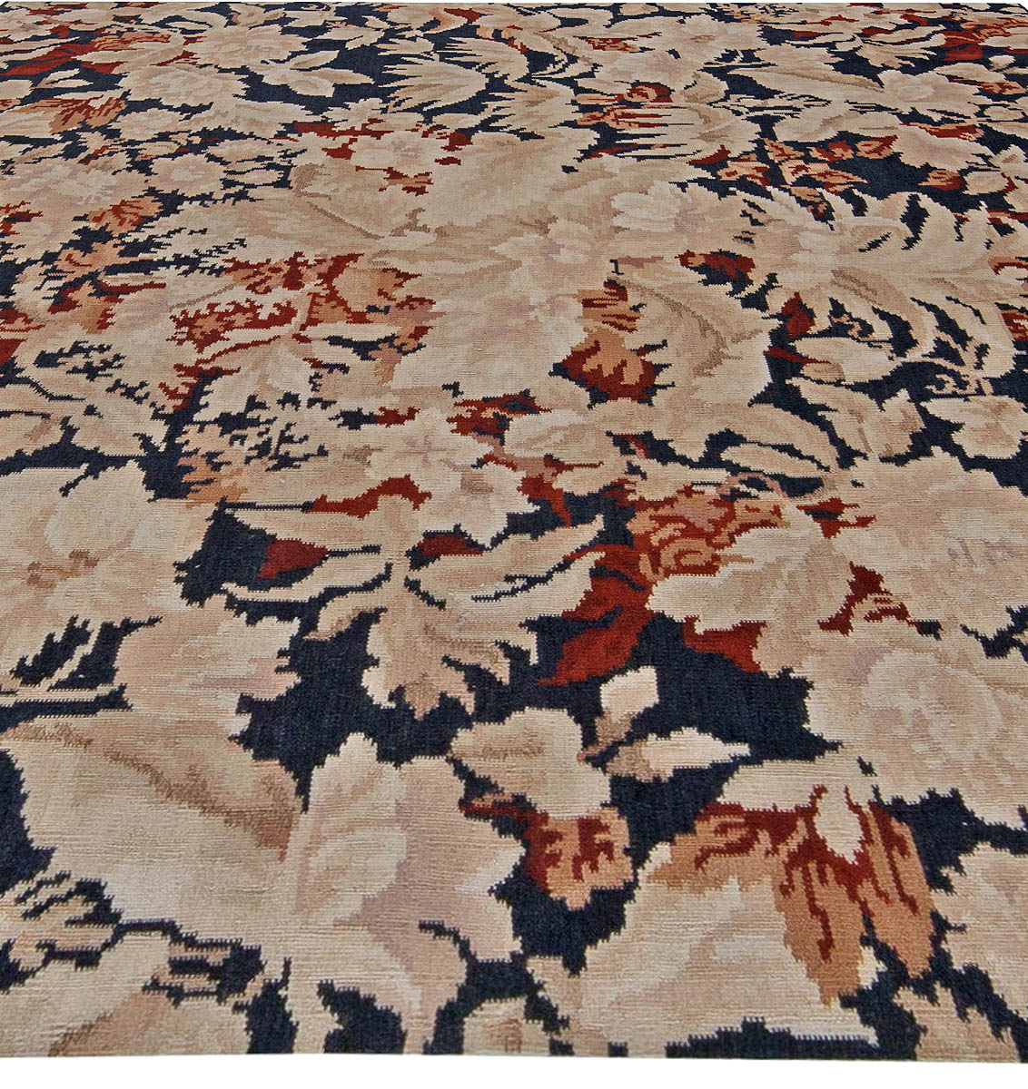 Doris Leslie Blau Collection Bessarabian Floral Design Handmade Wool Rug N11030