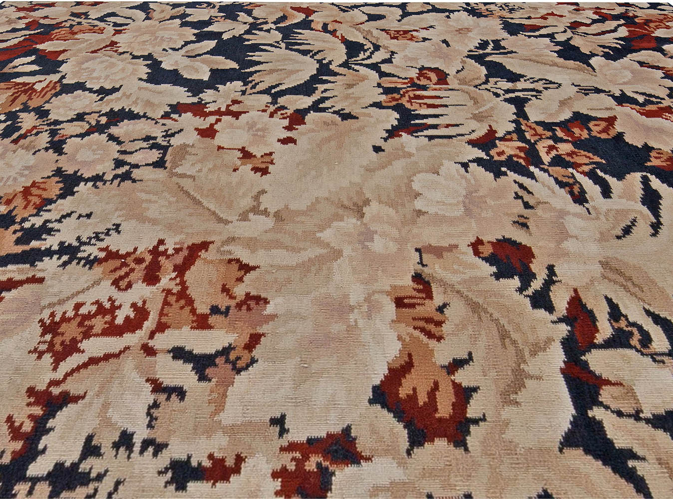 Doris Leslie Blau Collection Bessarabian Floral Design Handmade Wool Rug N11030