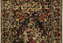 19th Century <mark class='searchwp-highlight'>Karabagh</mark> Floral Design Handmade Wool Rug (Size Adjusted) BB5075