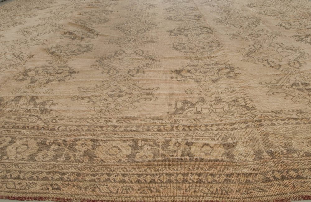 Extra Large Fine Antique Turkish Oushak Handmade Wool Rug BB3313