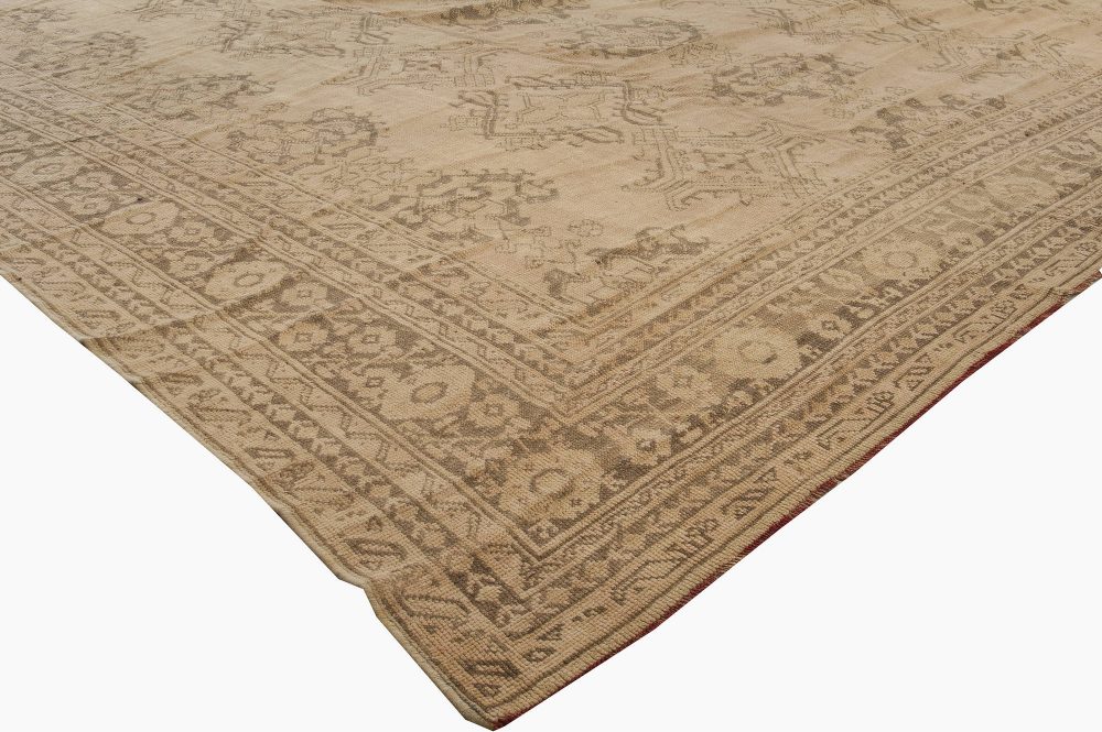 Extra Large Fine Antique Turkish Oushak Handmade Wool Rug BB3313