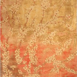Doris Leslie Blau Collection Abstract Floral Blossom Handmade Wool Rug N11162