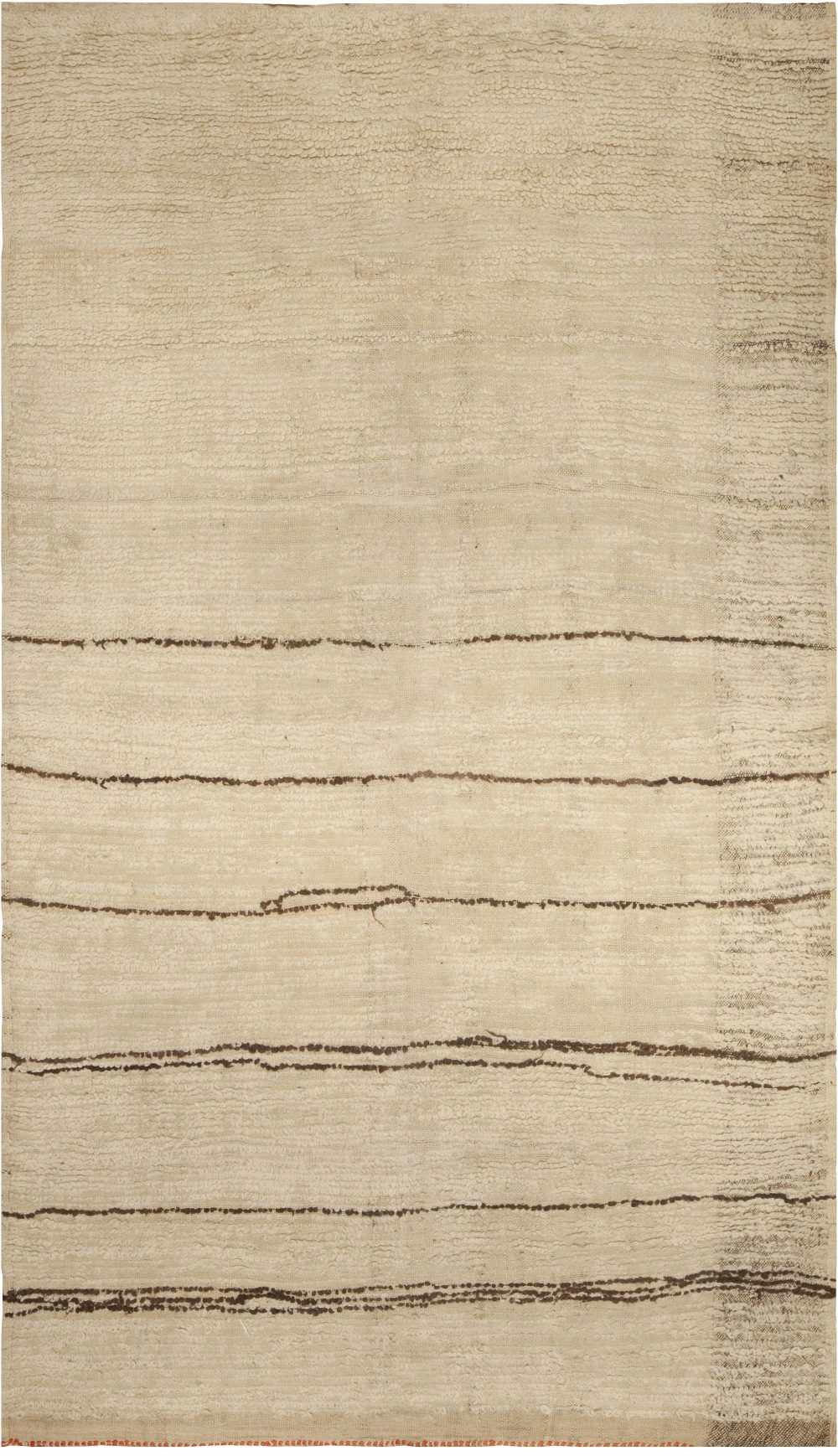 Midcentury Tribal Handmade Moroccan Natural Undyed Wool Rug BB5044