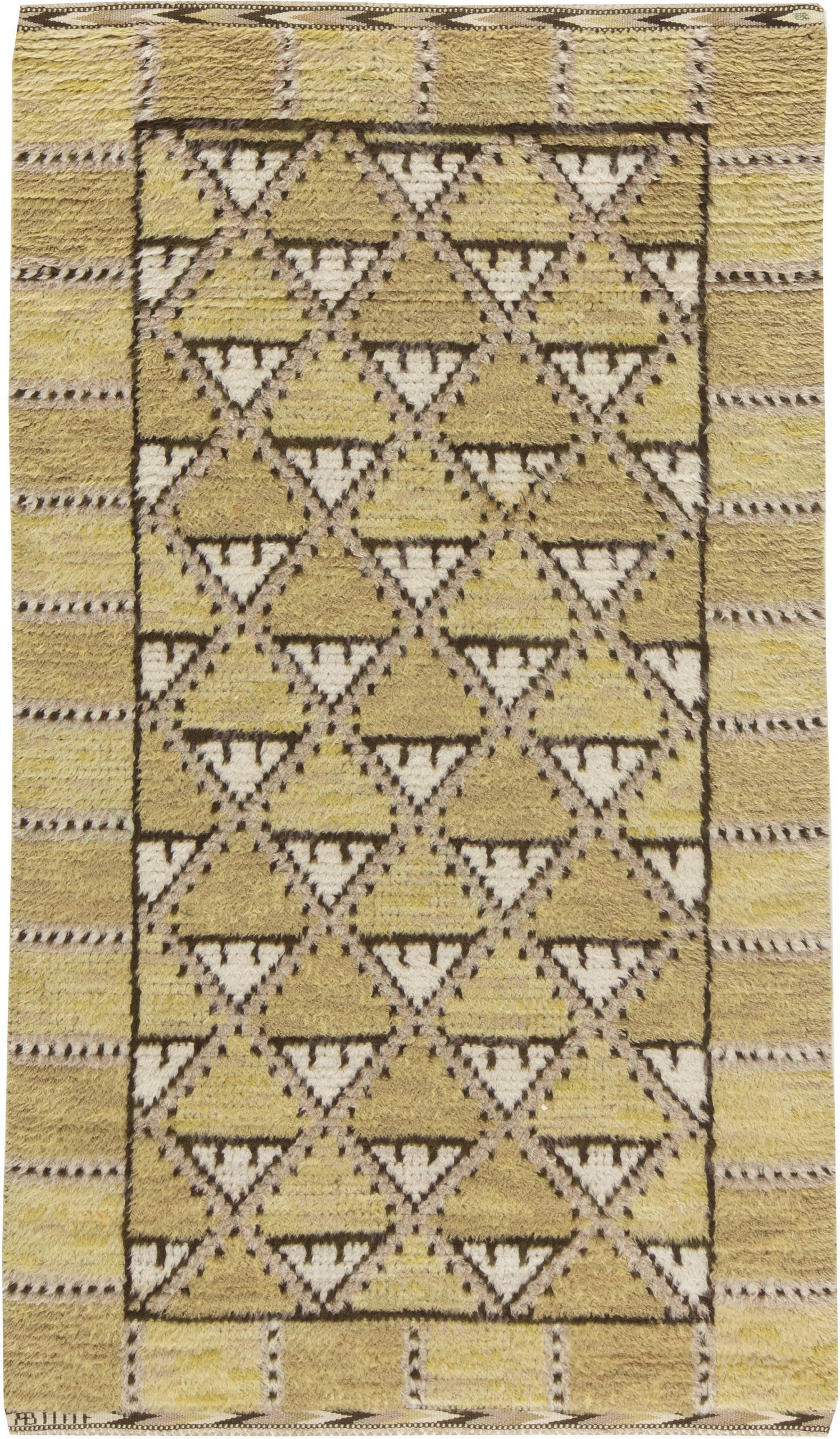 Vintage Swedish Pile weave Rug  by  Marta Maas Fjetterstrom BB6291