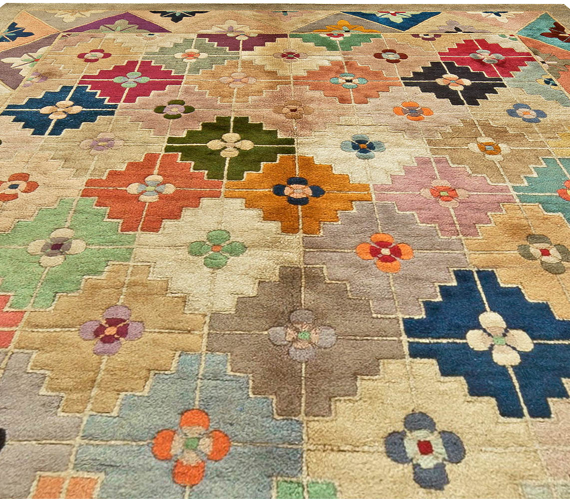 Vintage Chinese Deco Rug BB6037