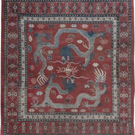 Antique Allover Ivory Hand-Knotted Wool Rug – Circa 1920 BB6360