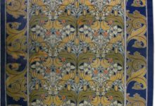 Vintage Arts and Crafts Voysey Rug (Size Adjusted) BB2515