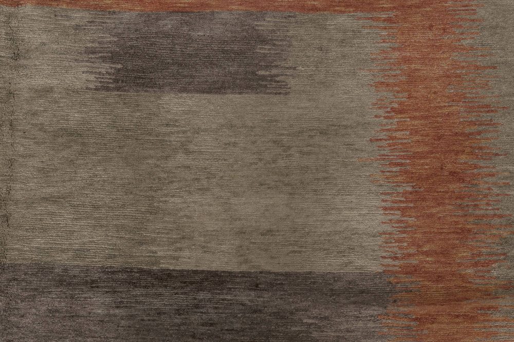Doris Leslie Blau Collection Modern Art Deco Alfonsina-Rustic Wool & Silk Rug N10839