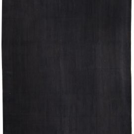 Doris Leslie Blau Collection Contemporary Solid Black Handmade Wool Rug N10357