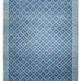 Blue Greek Key Dhurrie 23ab