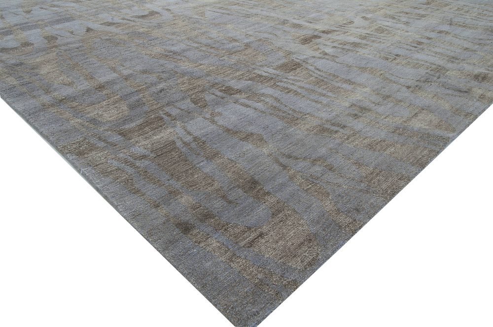 Doris Leslie Blau Collection Tibetan Shadows, Mauve, Brown, Silk Wool Modern Rug N11442