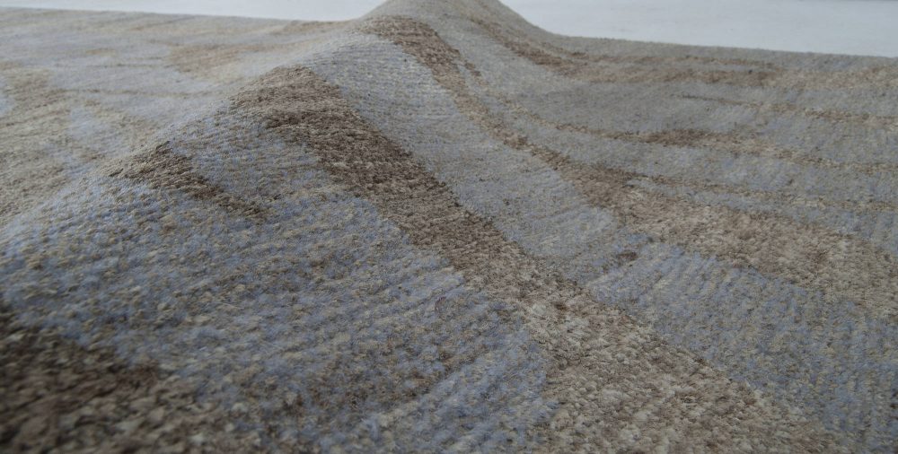 Doris Leslie Blau Collection Tibetan Shadows, Mauve, Brown, Silk Wool Modern Rug N11442