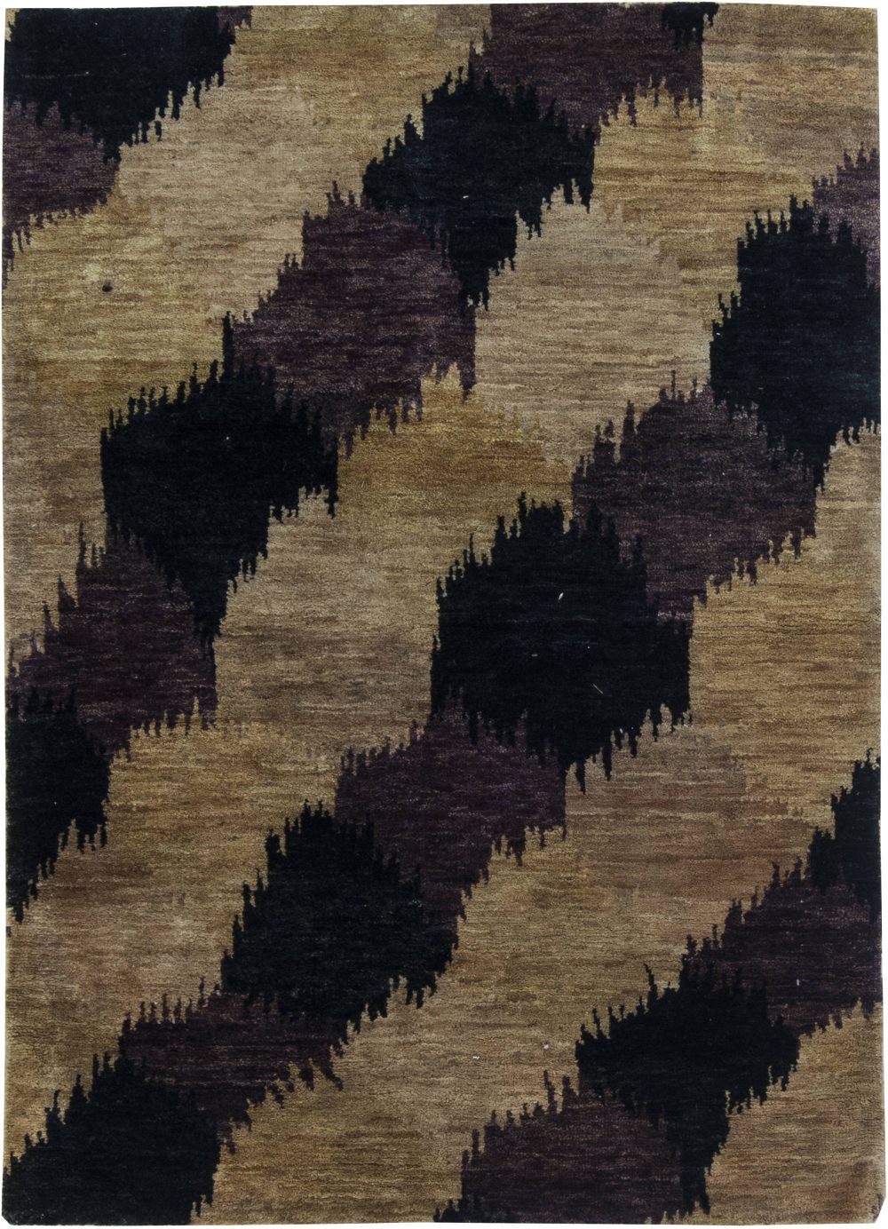 Doris Leslie Blau Collection Abstract Nepalese Brown, Dark Taupe, Black Hemp Rug N11532