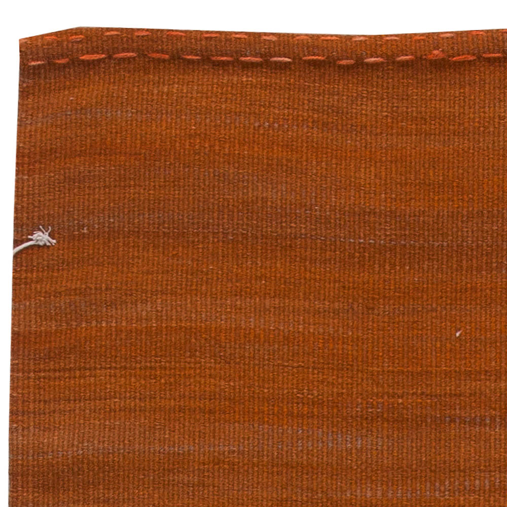 Doris Leslie Blau Collection Karatas, Turkish Modern Orange Brown Bold Kilim Rug N10857