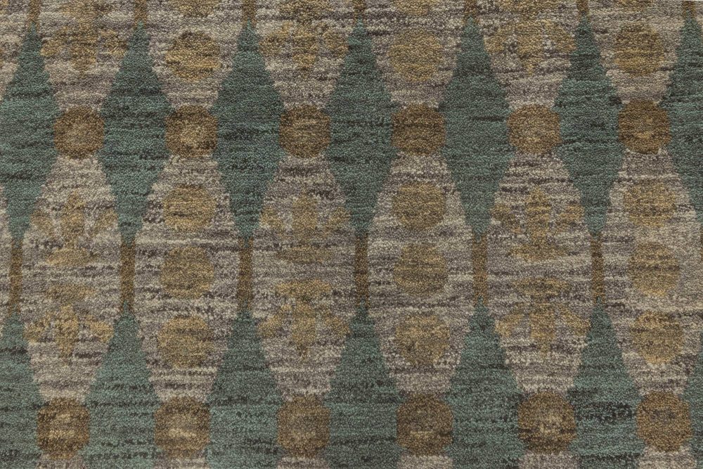 Doris Leslie Blau Collection Aegean Green Handmade Wool Rug N11636