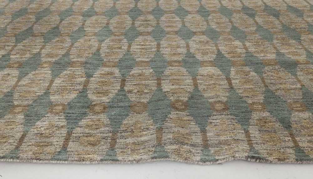 Doris Leslie Blau Collection Aegean Green Handmade Wool Rug N11636