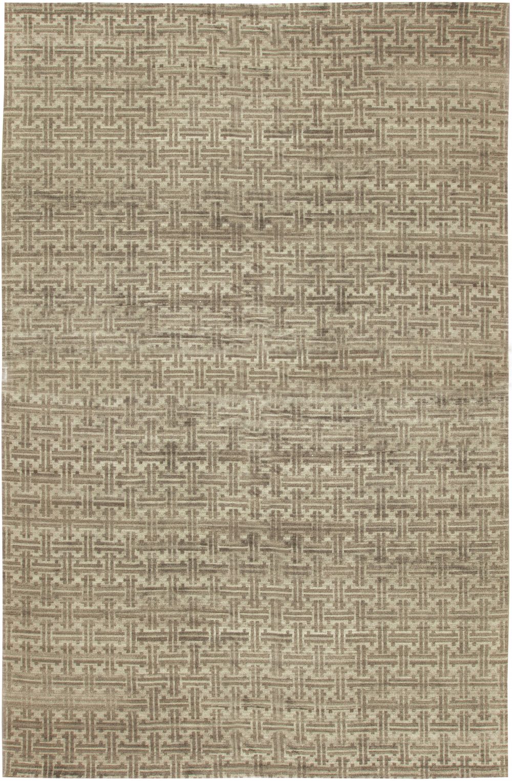 Doris Leslie Blau Collection High-Quality Terra Beige, Brown Rug in Natural Wool N11294