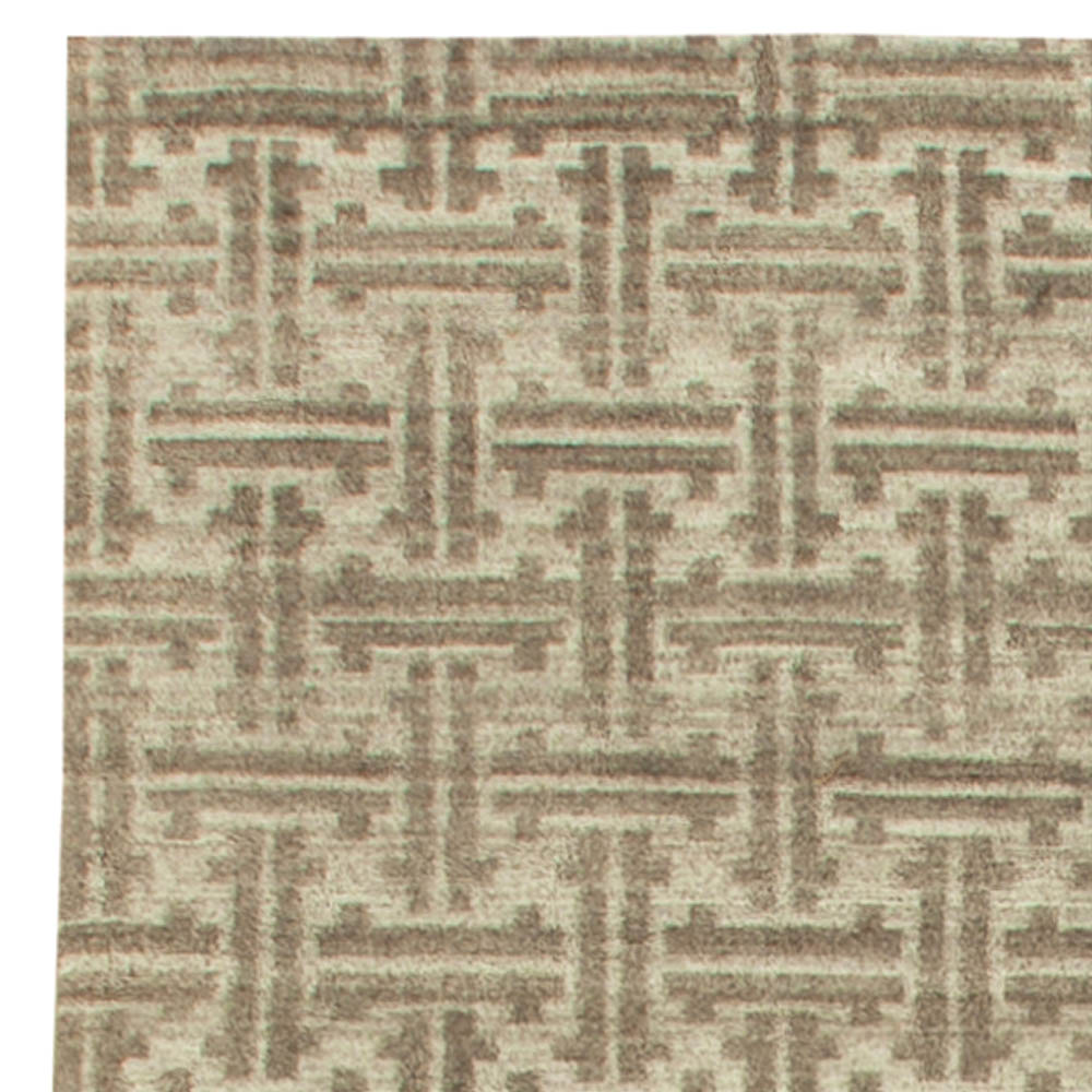 Doris Leslie Blau Collection High-Quality Terra Beige, Brown Rug in Natural Wool N11294