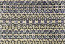 Doris Leslie Blau Collection Bold Modern <mark class='searchwp-highlight'>Eskayel</mark>-Natale Cerulean Silk Rug N10616