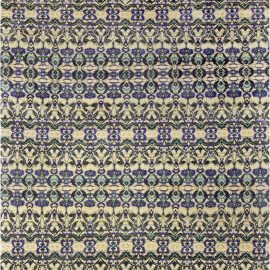 Doris Leslie Blau Collection Bold Modern Eskayel-Natale Cerulean Silk Rug N10616