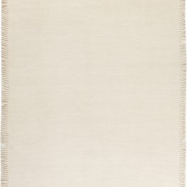 Flatweave Modern Solid Cream Wool Rug “Ivoria” N11704