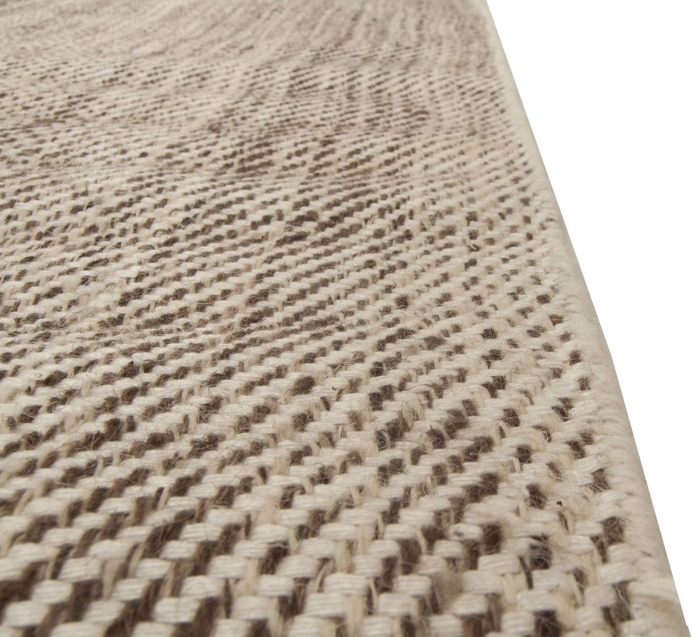 Dors Leslie Blau Collection Contemporary Light Beige, Brown Flat-Weave Wool Rug N11551