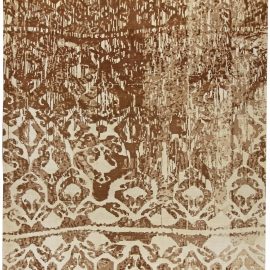 Contemporary Abstract Warm Tan With Light Beige Handmade Wool Carpet “Luria” N10768