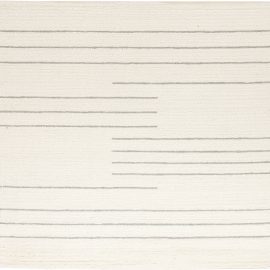 Doris Leslie Blau Collection Alpine Gray Striped Rug in Natural Lambswool N11657