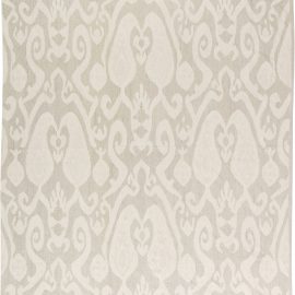 Contemporary Flatweave Stylized “Palmette” Light Gray With Ivory Handmade Wool Carpet N11398