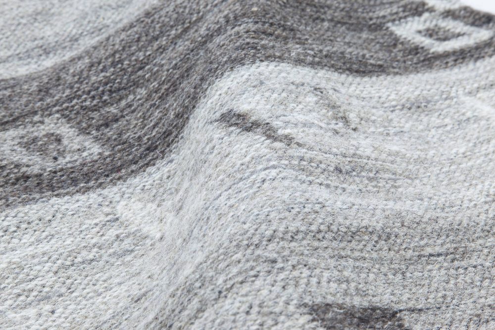 Doris Leslie Blau Collection Light and Dark Gray Flat-Weave Wool Rug N11514
