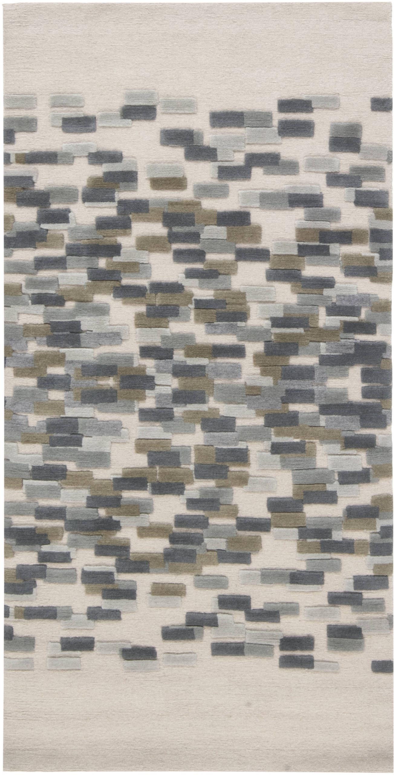 Doris Leslie Blau Collection High-quality Blue White Handmade Wool Runner N11739