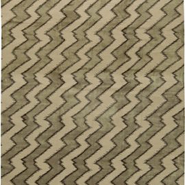 Doris Leslie Blau Collection Zigzag Design Khaki and Beige Handmade Rug N11319