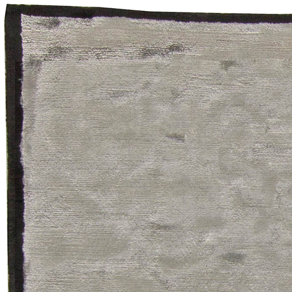 Doris Leslie Blau Collection high-quality Modern Gray Handmade Wool Rug N10994