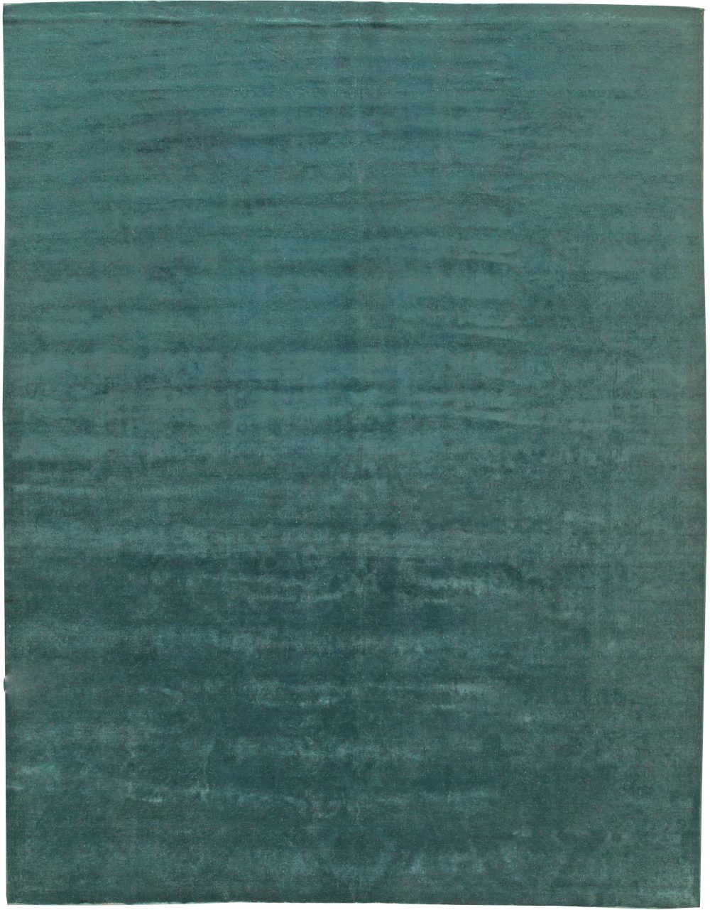 Turquoise Silk Rug with Distressed Look N11095