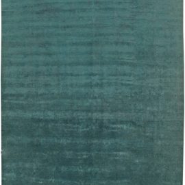 Turquoise Silk Rug with Distressed Look N11095
