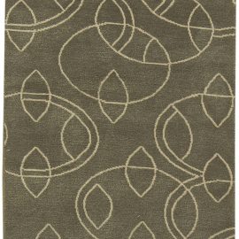Modern Art Deco Geometric Classic Taupe Handmade Wool Runner “Oculus” N11325