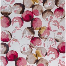 Modern Bubble Pink, Pastel Brown and White Handwoven Wool Rug N11345