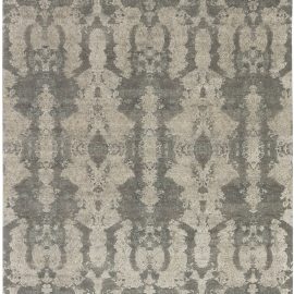 Modern Art Abstract Classic Taupe With Light Handmade Wool & Silk Rug “Fresco” N11619