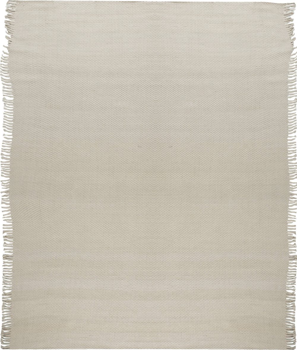 Doris Leslie Blau Collection Contemporary Solid Beige Flat-Weave Wool Rug N11723