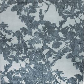 Contemporary Eskayel Tibetan Gray and White Hand Knotted Wool Rug N11610