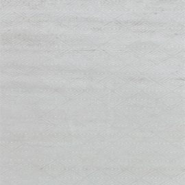 Modern Geometric Diamond Lattice Light Gray Handmade Wool & Silk Rug “Opaline” N11578
