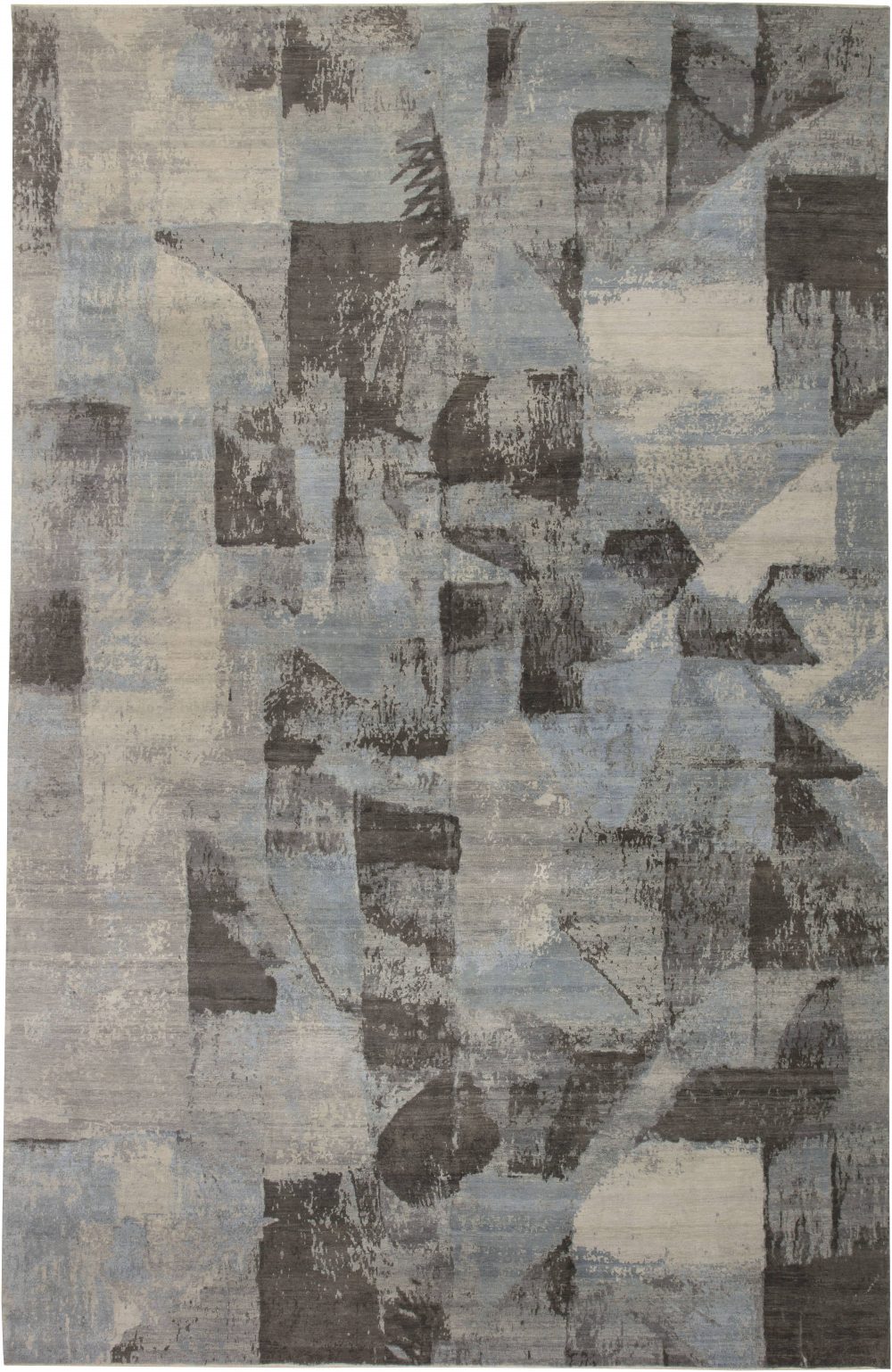Contemporary Braque Dark Gray, Blue, Cream and Lilac Rug​ N11488