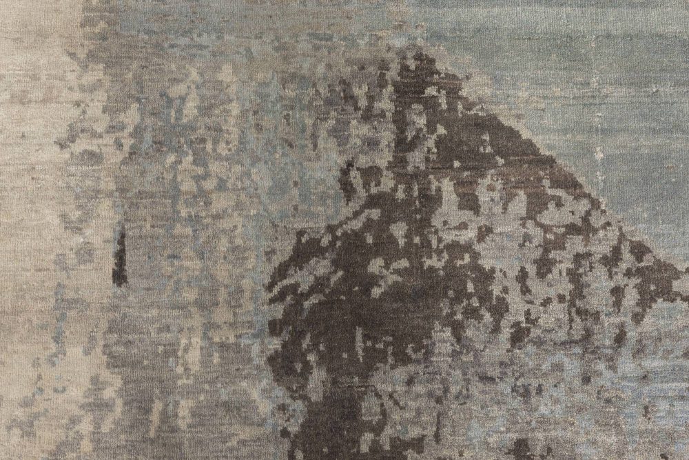 Contemporary Braque Dark Gray, Blue, Cream and Lilac Rug​ N11488