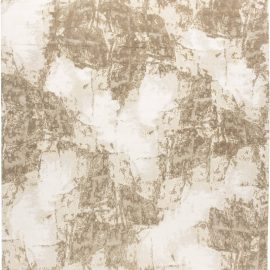 Soft Desert Haze Abstract Modern Rug In Light Beige With Warm Tan, Handmade Wool & Silk “Sandstorm” N11659